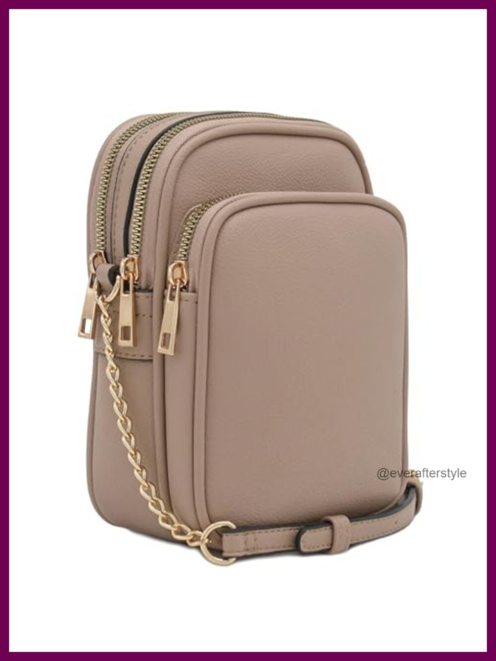 Faux Leather Crossbody Bag Medium Multi Pocket Adjustable Strap Casual